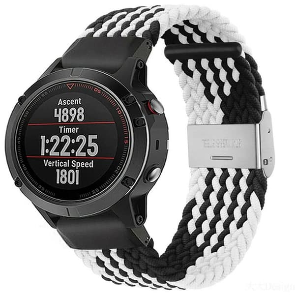 Flettet Urrem til Garmin Fenix 5X - Blackwhite