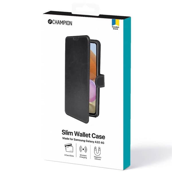 Slim Wallet Case til Samsung Galaxy A32 4G - Sort