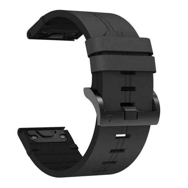 Nail læder urrem easyfit til Coros Vertix 2 - Onyx black