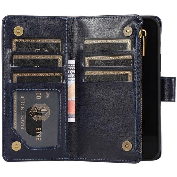 DoubleFlip Zipper 9-kort til Apple iPhone 14 Pro - BlÃ¥