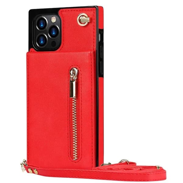 Zipper necklace case till Apple iPhone 12 Pro - RÃ¶d