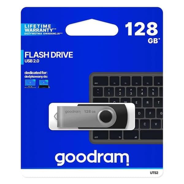 GOODRAM 128GB UTS2 FlashDrive USB 2.0 - Musta