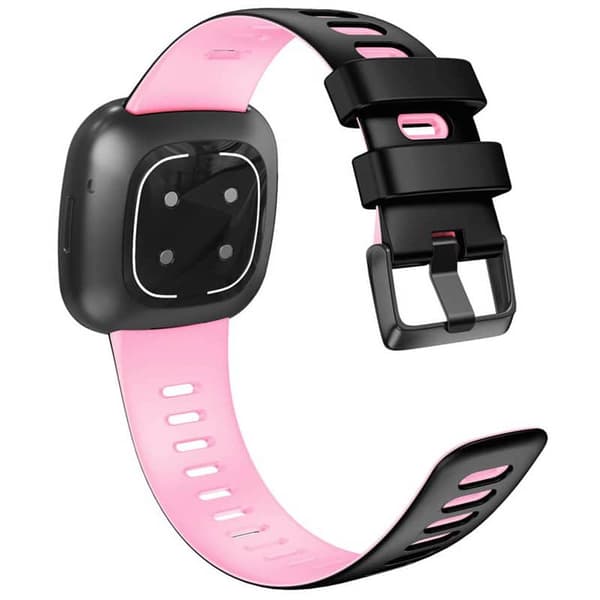 Twin Sport urrem til Fitbit Sense - Sort/lyserÃ¸d