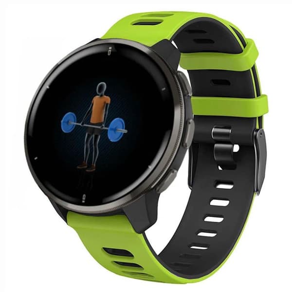 Twin Sport urrem til Garmin Venu 2 Plus - Kalk/sort