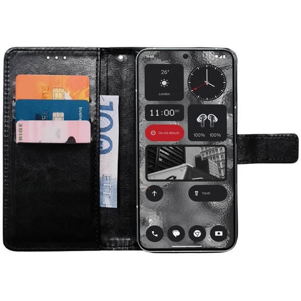 Wallet cover 3-kort til Nothing Phone (2) - Sort
