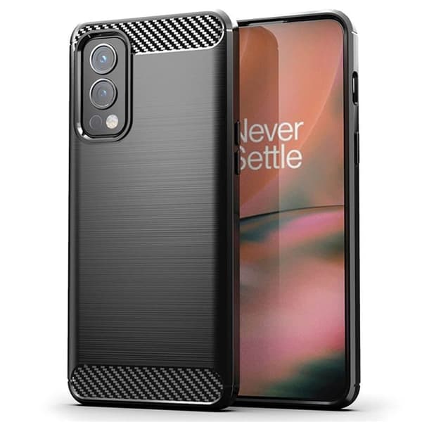 BÃ¸rstet silikondeksel til OnePlus Nord 2 5G - Sort