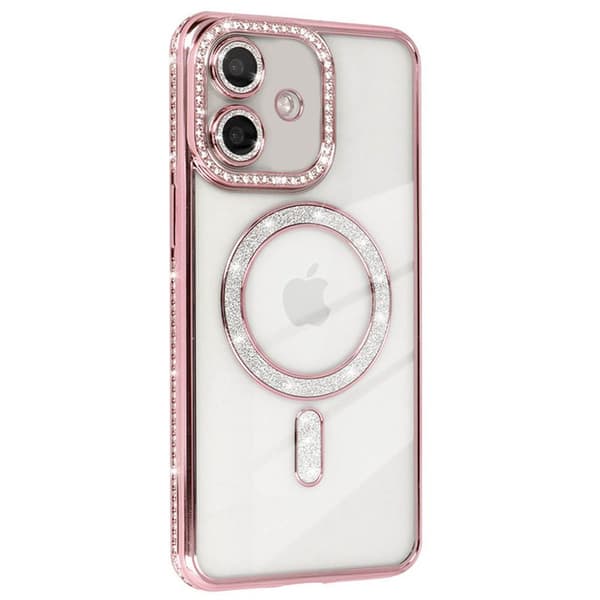 Diamond bling MagSafe cover til Apple iPhone 17 - Pink