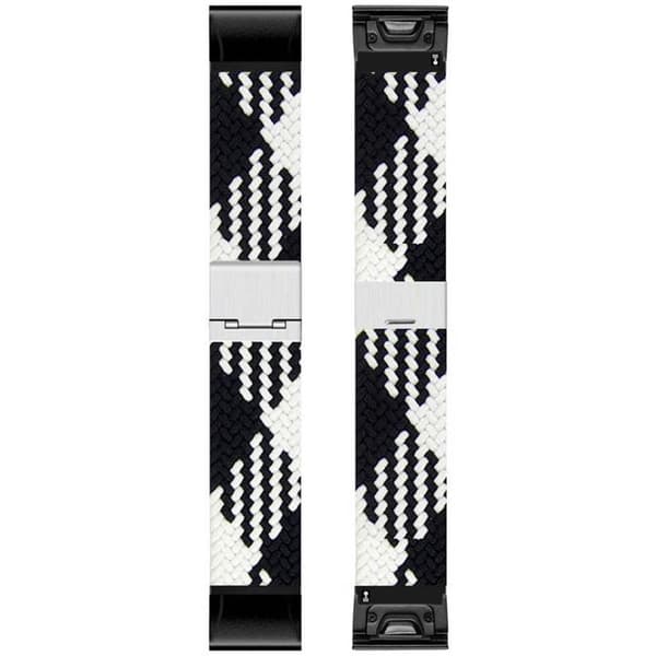 Flettet Urrem til Garmin Instinct 3 (45mm) - Blackwhite