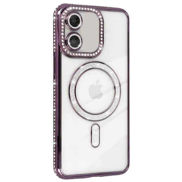 Diamond bling MagSafe deksel til Apple iPhone 16 Plus - Purple