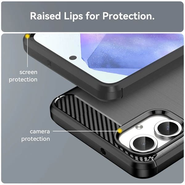 Børstet silikone cover til Samsung Galaxy A07 4G - Sort