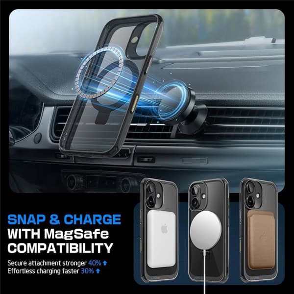 SUPCASE UB Mag Stand cover til Apple iPhone 16 - Sort