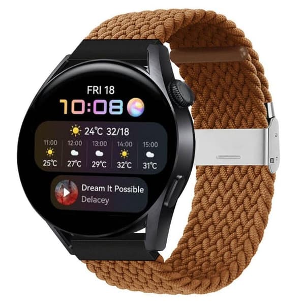 Flettet Elastisk urrem til Huawei Watch 3 (46mm) - Brun