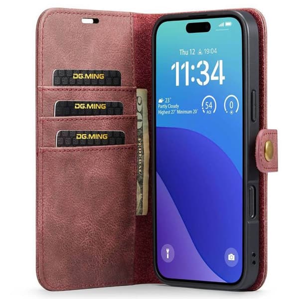 Wallet DG-Ming 2i1 til Apple iPhone 16 Pro Max - RÃ¸d