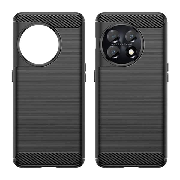 Børstet silikone cover til OnePlus 11 - Sort