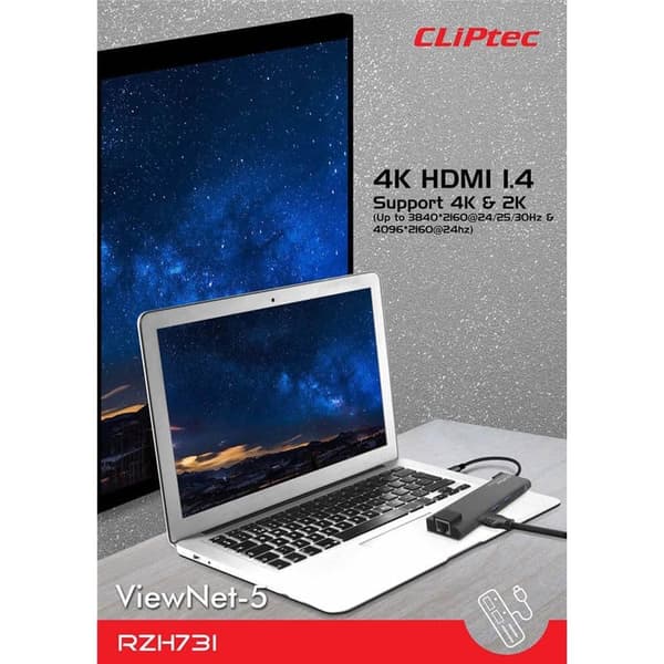 CLiPtec Adapter Hub USB-C 6in1 RZH-731