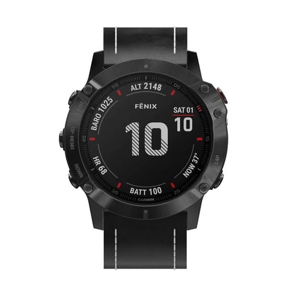 LÃ¦der urrem pin til Garmin Fenix 6X/6X Pro - Sort