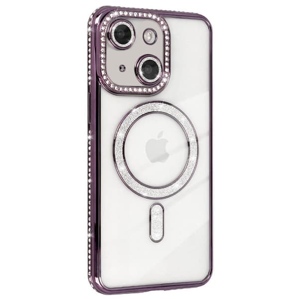 Diamond bling MagSafe deksel til Apple iPhone 14 - Purple