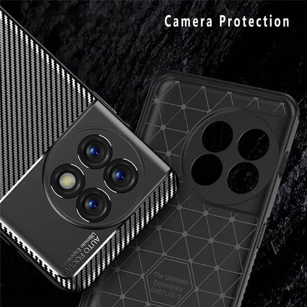 Carbon silikon Deksel til OnePlus 11 - Sort