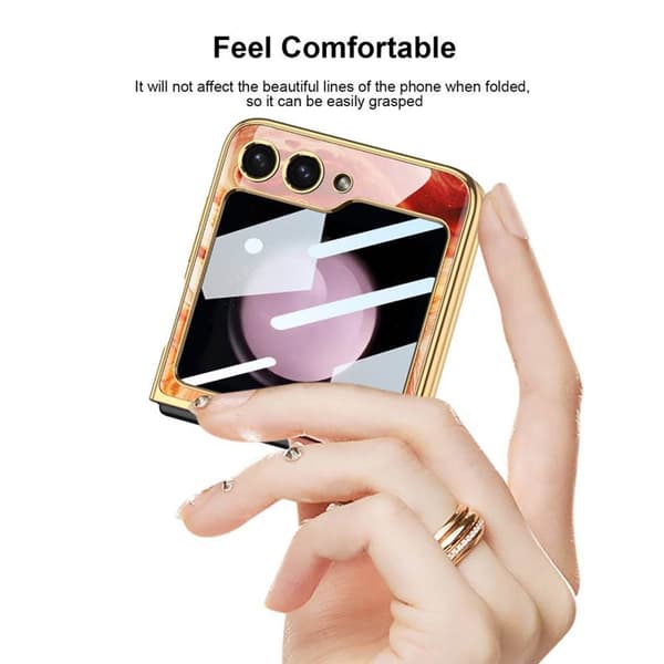 Elk Glass Case til Samsung Galaxy Z Flip 5 - Sort