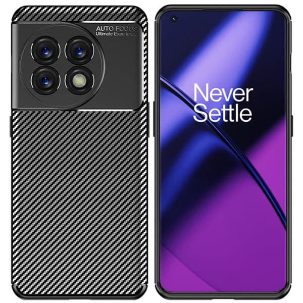 Carbon silikon Deksel til OnePlus 11 - Sort