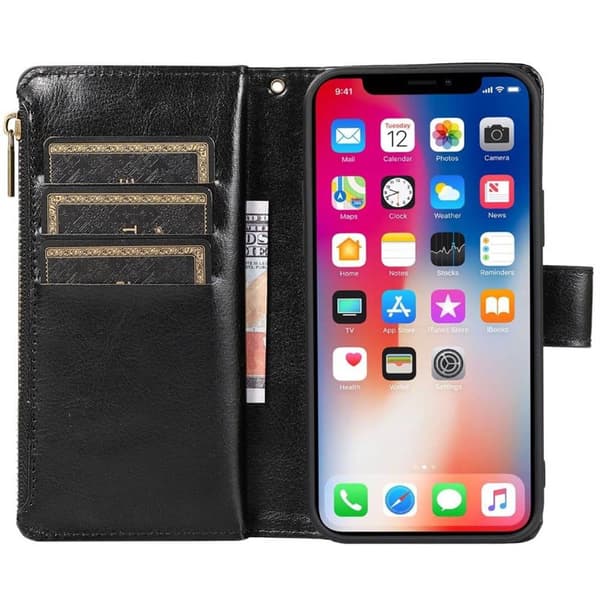 DoubleFlip Zipper 9-kort til Apple iPhone 13 Pro - Svart