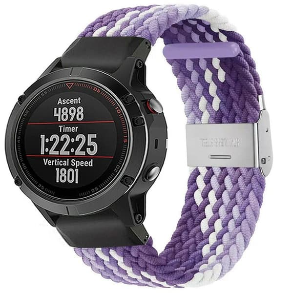 Flettet Urrem til Garmin Fenix 5 - Gradient purple