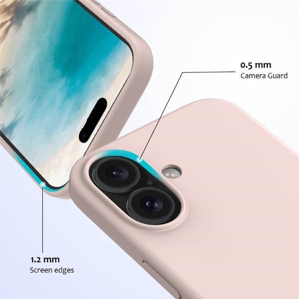 Liquid silikon deksel til Apple iPhone 16 - Pink Sand