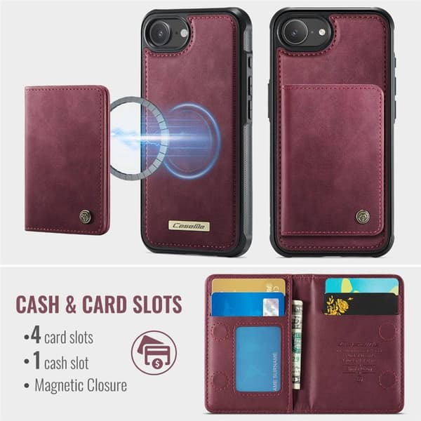 CaseMe C69 2i1 deksel til Apple iPhone 16e - Crimson red