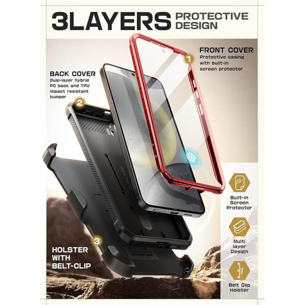 SUPCASE UB Pro 2-set til Samsung Galaxy S25 Plus - Ruddy