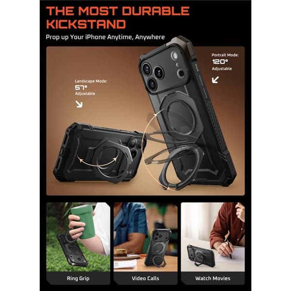 SUPCASE UB Grip deksel til Apple iPhone 18 Pro - Black