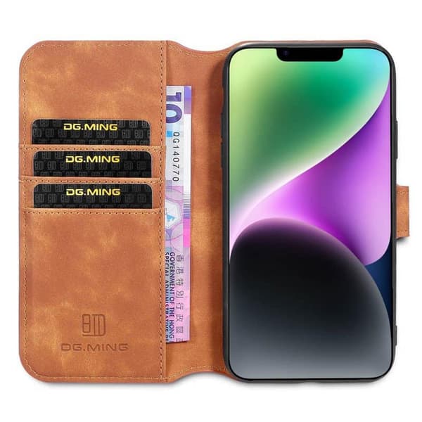 DG-Ming mobilfodral 3-kort till Apple iPhone 14 Plus - Brun