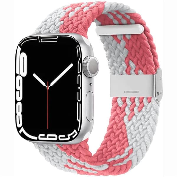 Flettet Urrem til Apple Watch 7 (41mm) - Pinkwhite