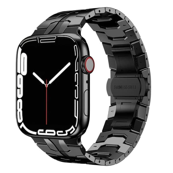 Iron Man Rustfrit Stål Urrem til Apple Watch 7 (41mm) - Sort