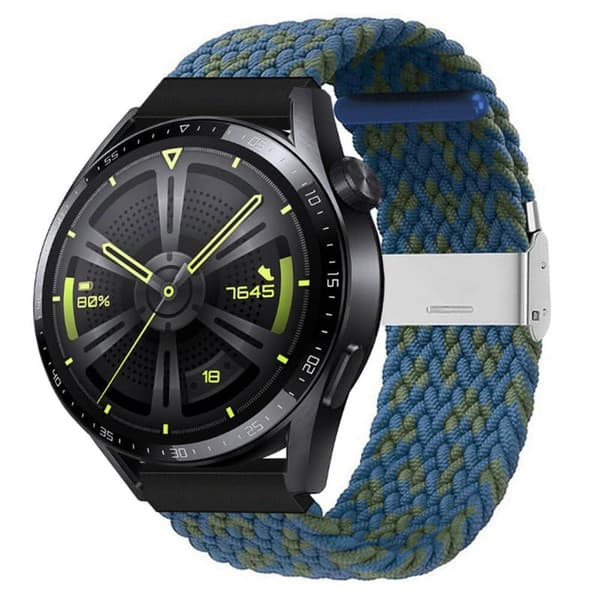 Flettet Elastisk urrem til Huawei Watch GT3 (46mm) - blÃ¥grÃ¸n