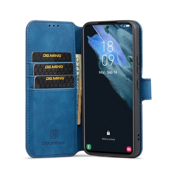 DG-Ming Lommebokdeksel 3-kort til Samsung Galaxy S22 Plus - Blue