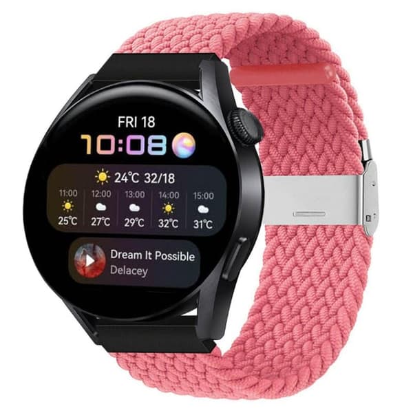 Flettet Elastisk urrem til Huawei Watch 3 (46mm) - Abrikos