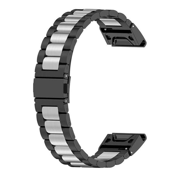 Rustfrit stÃ¥l urrem til Garmin Forerunner 970 - Sort/SÃ¸lv