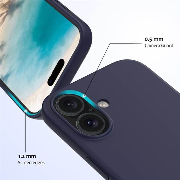 Liquid silikone cover til Apple iPhone 16 Plus - Midnight Blue