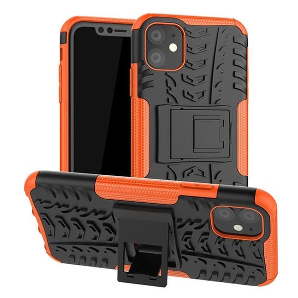 Støtsikker deksel med stativ til Apple iPhone 12 Mini - Oransje