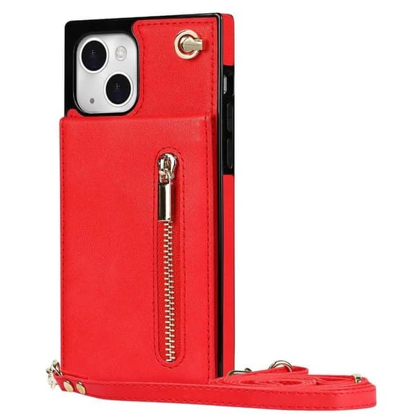Zipper necklace case till Apple iPhone 14 Plus - RÃ¶d