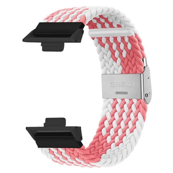 Flettet elastisk urrem til Huawei Watch Fit 5 - Pink white
