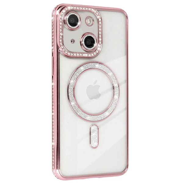 Diamond bling MagSafe deksel til Apple iPhone 13 - Pink
