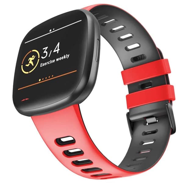 Twin Sport urrem til Fitbit Versa 3 - RÃ¸d/sort