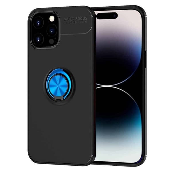 Slim Ring cover til Apple iPhone 15 Pro Max - Sort/blå