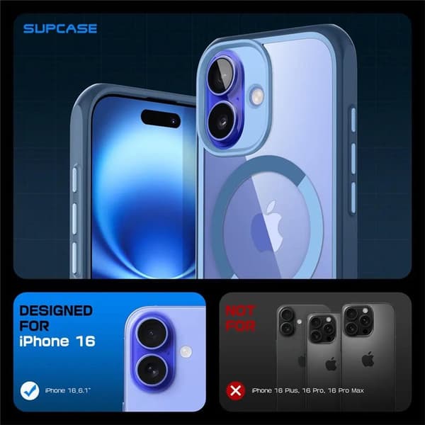SUPCASE UB Mag kotelo Apple iPhone 16 - Azure