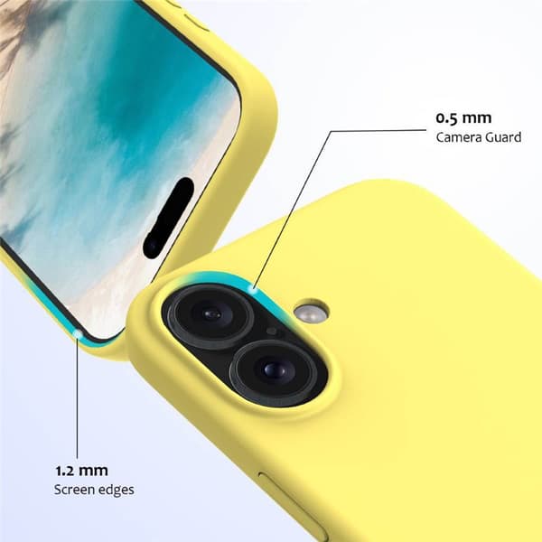 Liquid silikone cover til Apple iPhone 16 - Canary Yellow