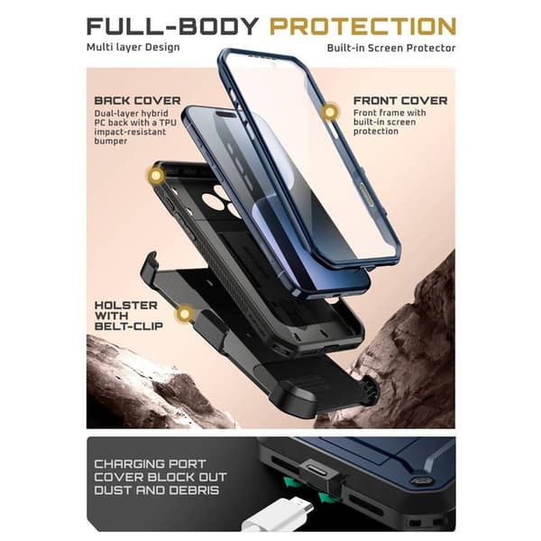 SUPCASE UB Pro cover til Apple iPhone 17 Pro - Azure