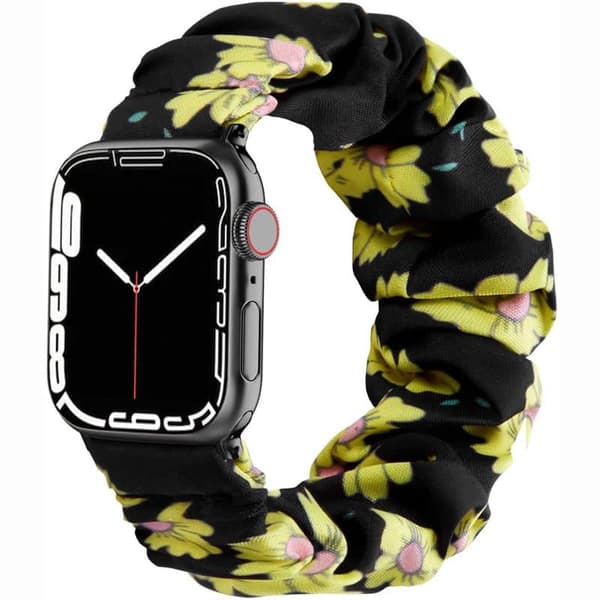 Scrunchie Elastic Urrem til Apple Watch 7 (45mm) - Sunflower