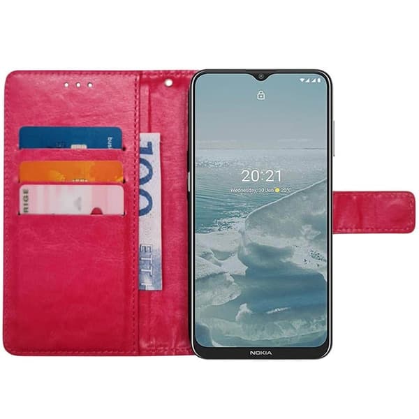 Wallet cover 3-kort til Nokia G20 - Lyserød