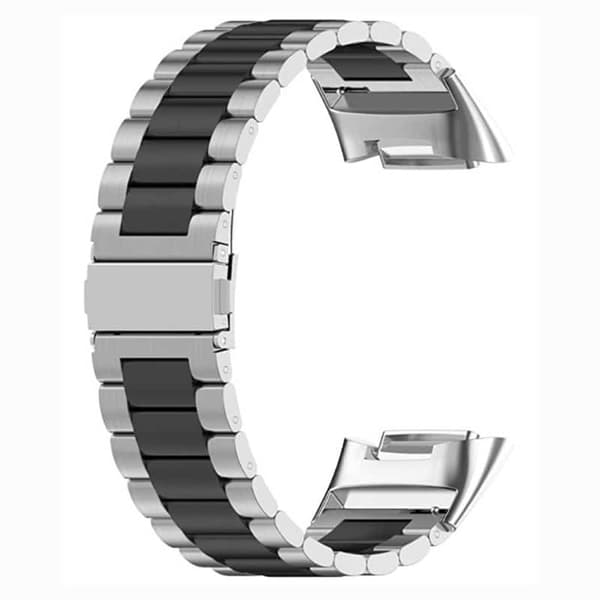 Rustfrit stÃ¥l urrem til Fitbit Charge 5 - SÃ¸lv/sort